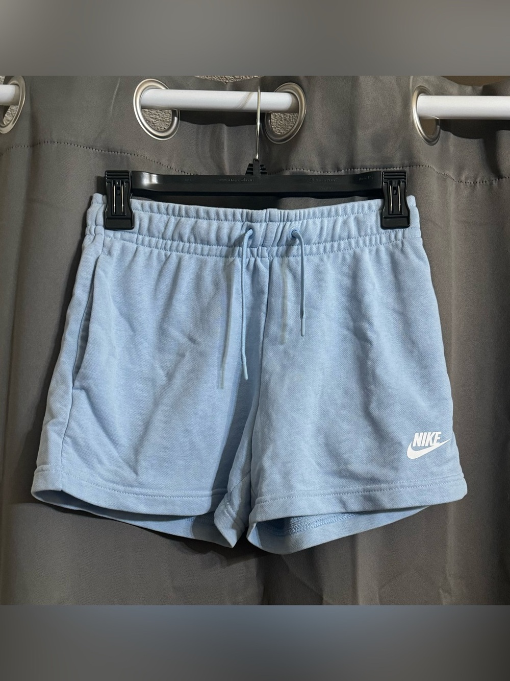 Nike Light Blue Terry Drawstring Athletic Shorts